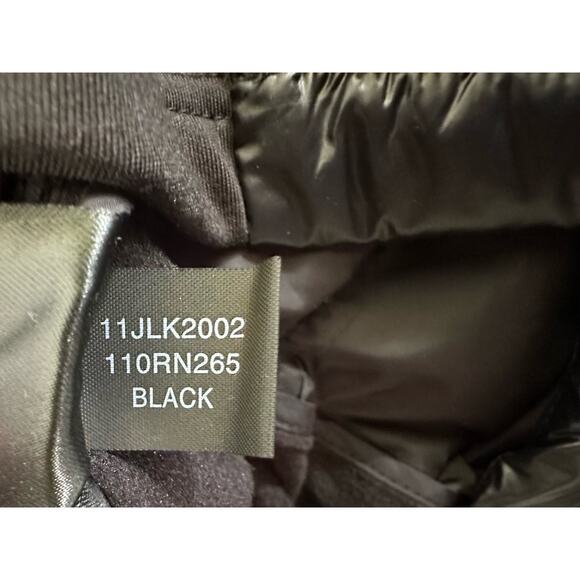 Guess Mens Puffer Jacket Size XL Shiny Black Lightweight Side Panels - Picture 5 of 10